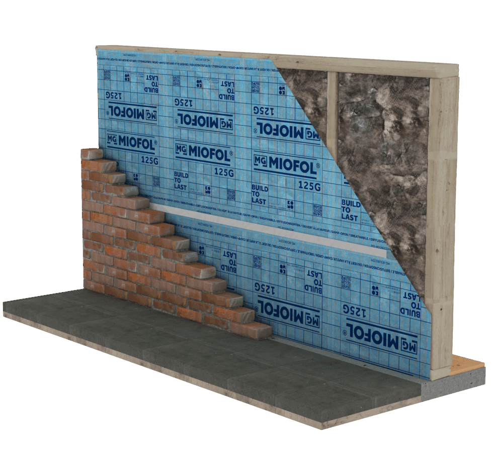 Dampdoorlatende folie aanbrengen