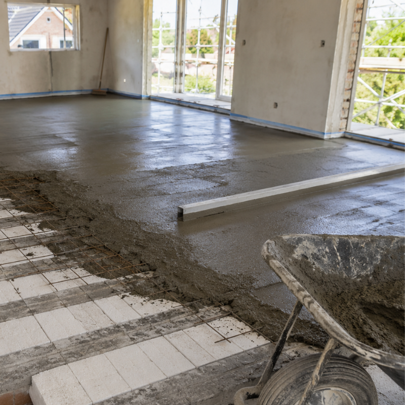 Hoeveel beton op de broodjesvloer?