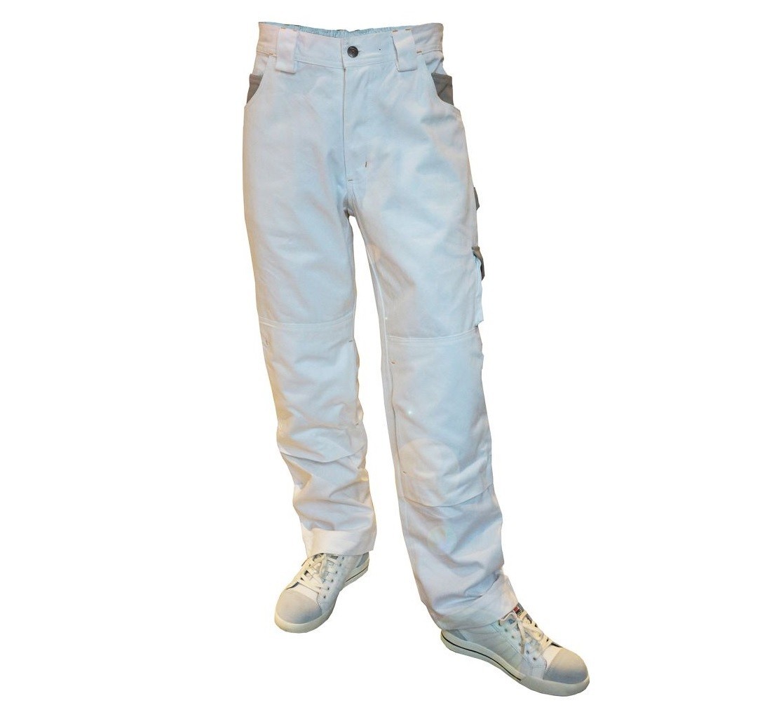 Werkbroek Be-Wear STD wit-grijs