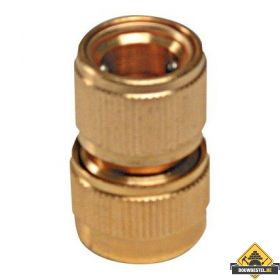 Snelkoppeling met stop en slanghouder 12-18 mm SUPER PROF messing