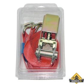 Sjorband 25mm 2-delig met ratel en spitshaken LC400/800 5 mtr. per stuk
