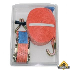 Sjorband 50mm 2-delig met ratel en spitshaken LC2000/4000 8 mtr. per stuk