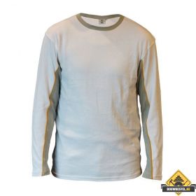 Be-Wear | T-shirt lange mouw | wit-grijs | Maat L | Super Prof