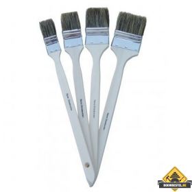Radiatorkwast. wit haar. houten steel. 3 inch