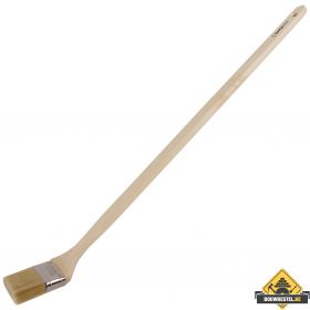 Super Prof radiatorkwast wit haar 3 inch 80 cm dubbeldik lange houten steel