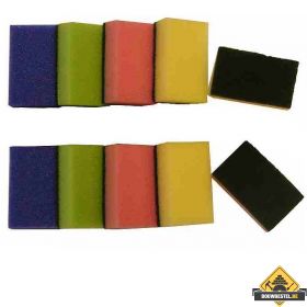 Schuurspons assorti kleuren SUPER PROF ca.90x58x30mm. 10 stuks
