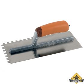Lijmspaan Super Prof 280x120 mm RVS. 12x12 mm met SUPERSOFT-handgreep