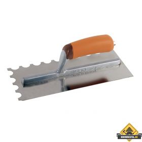 Lijmspaan Super Prof 280x120 mm RVS. halfrond 20x10 mm met SUPERSOFT-handgreep