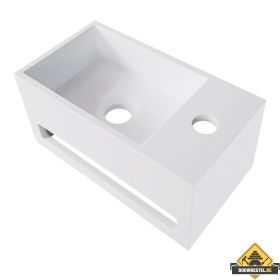 Wiesbaden Solid Surface fontein & handdoekhouder rechts 356x203x159