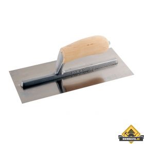 Pleisterspaan SUPER PROF 305x120x0.65 mm met houten handgreep. RVS