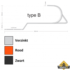Veiligheids- & Ladderhaak Verzinkt Rood type B
