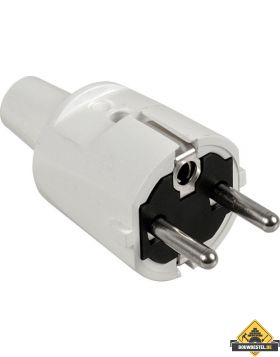 Stekker RA pvc 10/16A wit 