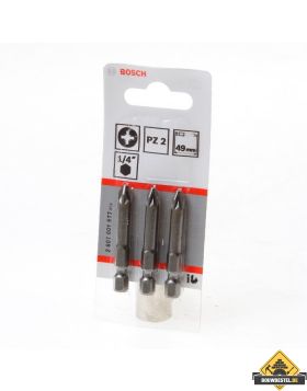 Bosch Bitskaart pz2 49mm blister van 3 bits (UITVERKOOP, OP = OP)