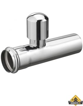 Riko chroom muurbuis recht met beluchter 32mm