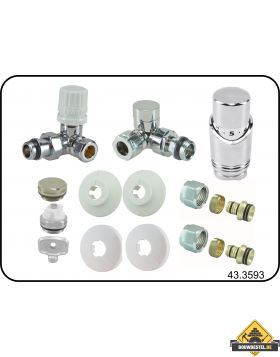 Riko luxe thermostatische radiator aansluitset haaks verkeerd links