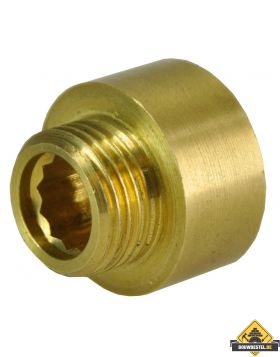 Gasdraadfittingen Neusstukje Messing 1/2inch X3/8inch