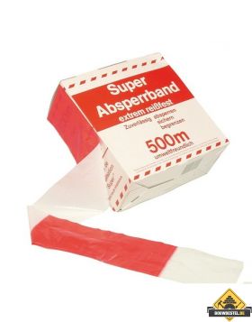 Afzetlint HDPE - Rood-Wit (80x35mm, 500m¹)