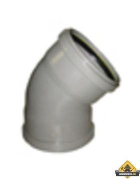 PVC Afvoerbocht 45 graden 2xmanchet grijs 125mm
