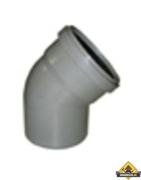 PVC Afvoerbocht 45 graden manchet/Spie grijs 110mm