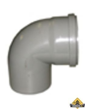 PVC Afvoerbocht 90 graden manchet/Spie grijs 125mm