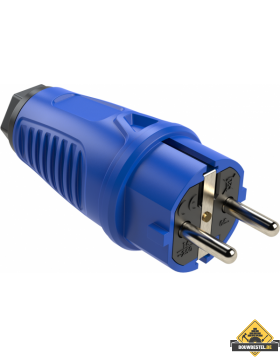 Sirox volrubber stekker blauw, IP44