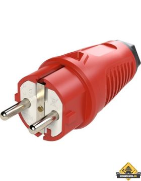 Sirox rubber stekker met polyamide inlegstuk rood, IP44