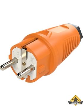 Sirox rubber stekker met polyamide inlegstuk oranje, IP44