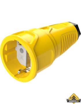 Sirox rubber contrastekker met polyamide inzetstuk geel, IP20