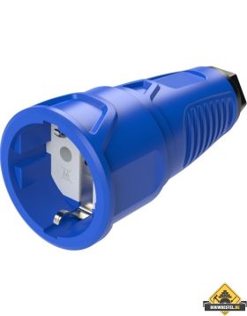 Sirox rubber contrastekker met polyamide inzetstuk blauw, IP20