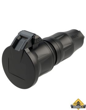 Sirox XL volrubber contrastekker met verend klapdeksel zwart, IP44