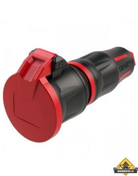 Sirox XL volrubber contrastekker met verend klapdeksel zwart/rood, IP44