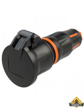 Sirox XL volrubber contrastekker met verend klapdeksel zwart/oranje, IP44