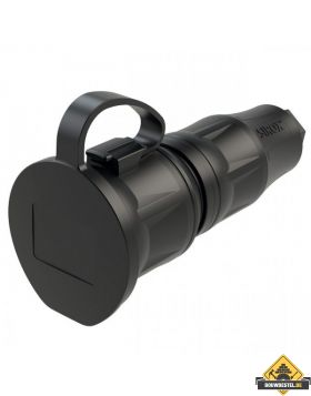 Sirox XL volrubber contrastekker met deksel aan band zwart, IP44