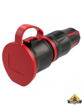 Sirox XL volrubber contrastekker met deksel aan band zwart/rood, IP44