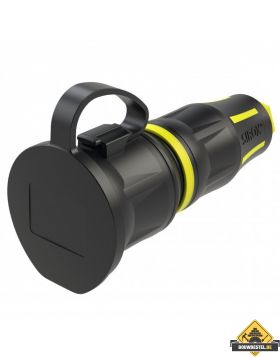Sirox XL volrubber contrastekker met deksel aan band zwart/geel, IP44