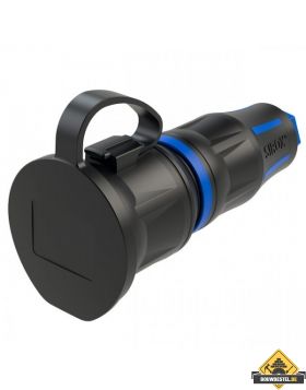 Sirox XL volrubber contrastekker met deksel aan band zwart/blauw, IP44