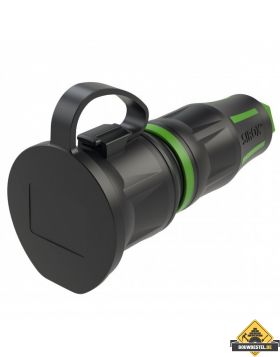 Sirox XL volrubber contrastekker met deksel aan band zwart/groen, IP44
