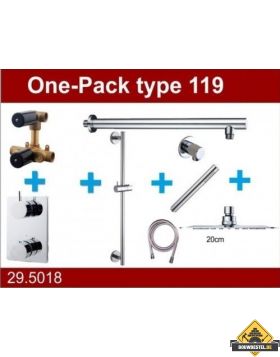 Wiesabaden Douche One-Pack inbouwthermostaatset type 119 (20cm ufo)