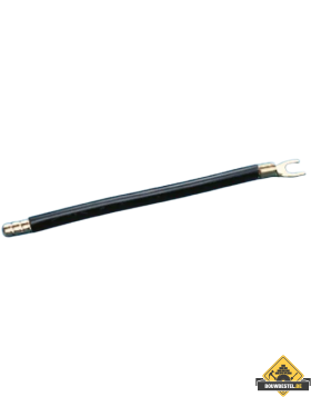 Bedradingsbrug met 11 mm adereindhuls en M 5 vorkkabelschoen zwart 10 mm2 360 mm | 25 stuks