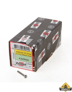 Ééntoer anti-inbraak schroeven 4,2x32mm RVS | 100 stuks