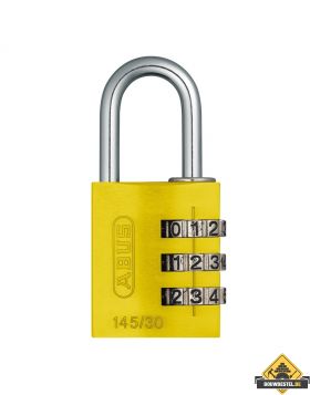 Abus 145/30 geel aluminium cijfercombinatiehangslot - 30 mm