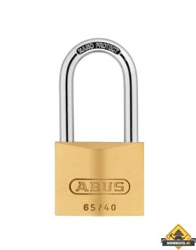 Abus 65/40HB40 messing hangslot met hoge beugel gelijksluitend - 40 mm