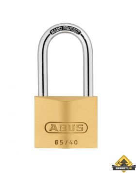 Abus 65/40HB40 messing hangslot met hoge beugel verschillend sluitend - 40 mm