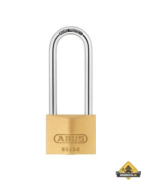 Abus 65/50HB80 messing hangslot met hoge beugel gelijksluitend - 50 mm