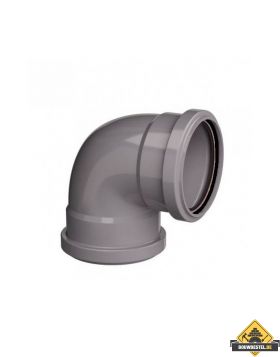 PVC Afvoerbocht 90 graden 2xmanchet grijs 110mm