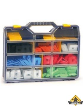 Assortimentskoffer Kunststof uitvulplaatjes 50x50mm - Totaal: 336 stuks
