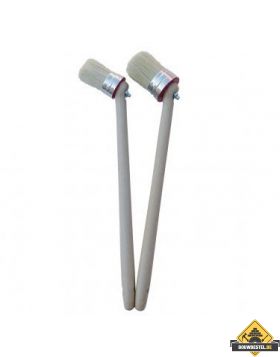 Bokkepoot SUPER PROF. wit haar. met ergonomische steel 40 mm