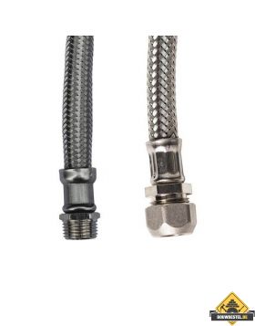 KIWA metalen Flexibele aansluitslang 1/2inch buiten x 15mm knel 30cm