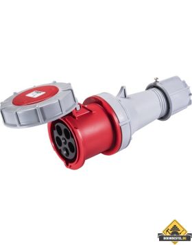 CEE-contrastekker IP 67, 5-polig, 400 V, 6 h 63 A, met vernikkelde contacten