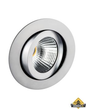 Deluna Aluminium inbouwspot LED kantelbaar dimbaar in warmte chroom mat, 7 W